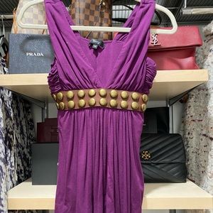 Purple Leather Studded Sky Top